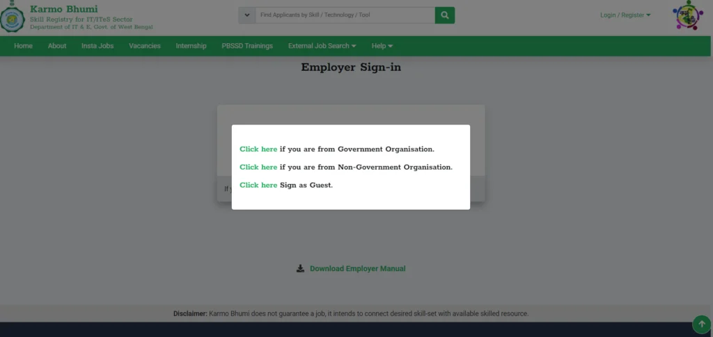 karmobhumi.nltr.org employer signin