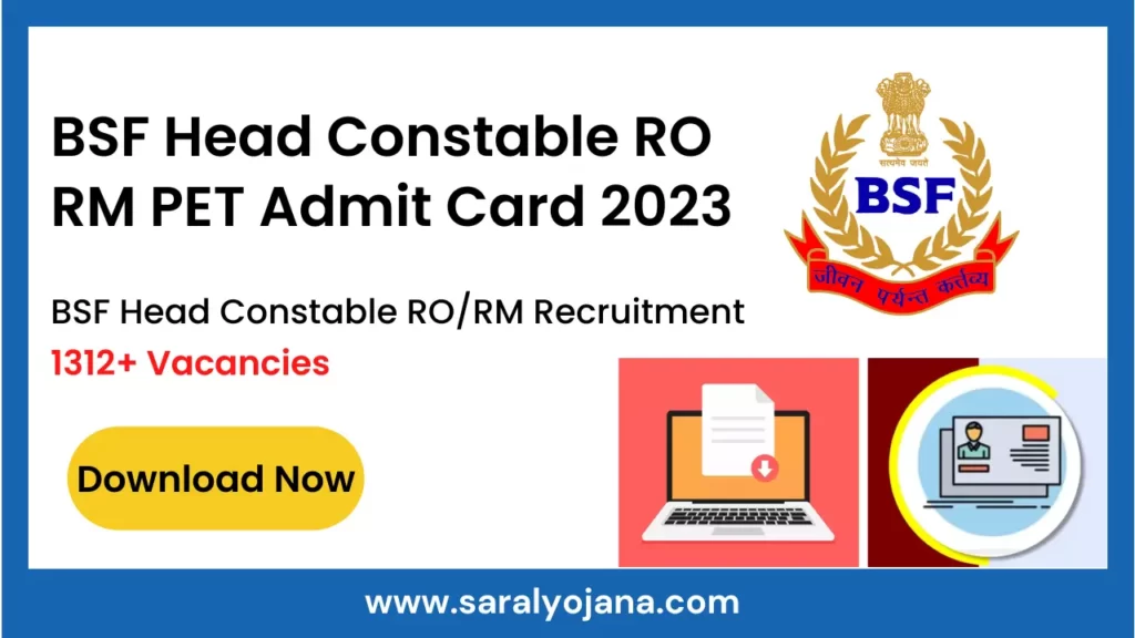 BSF Head Constable RO RM PET Admit Card 