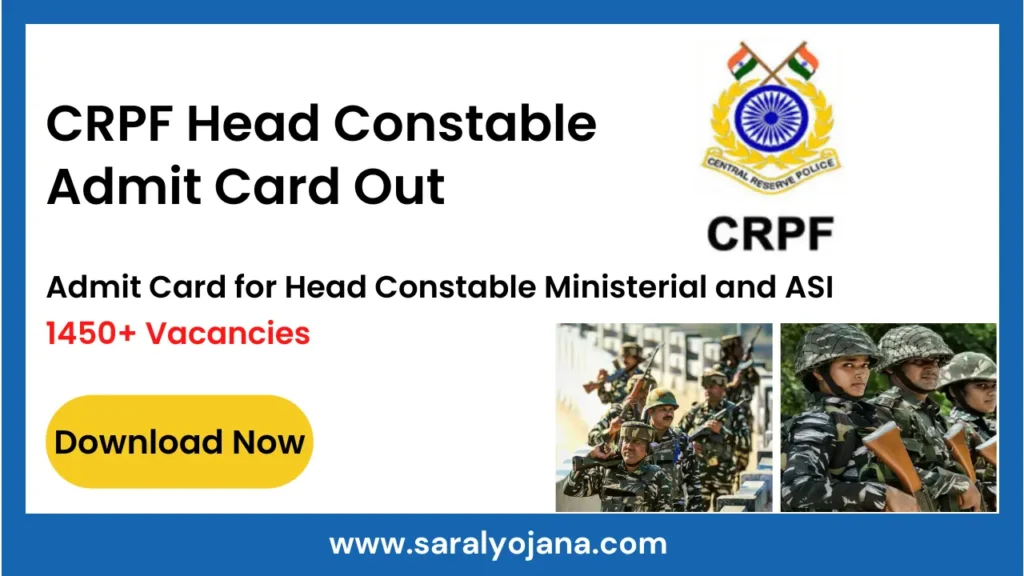 CRPF Head Constable Admit Card Out