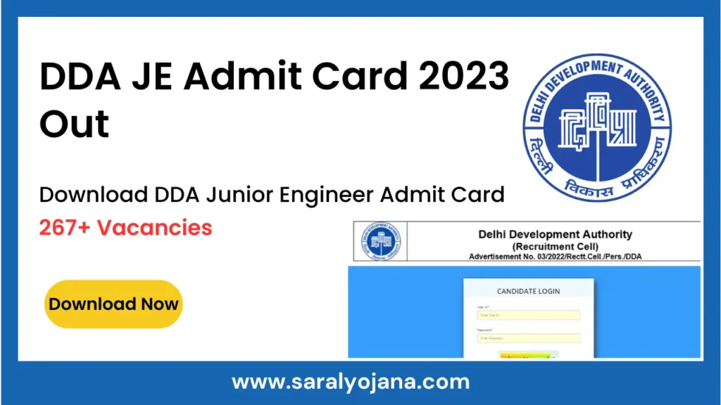 DDA JE Admit Card 2023 Download