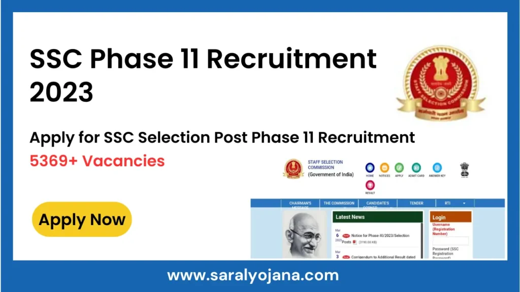 SSC Selection Post Phase 11 Recruitment