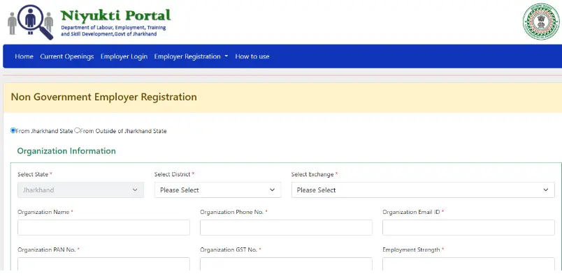 Non-Government Employee Registration